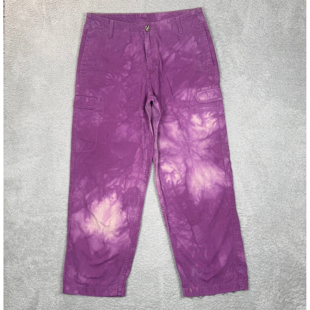 Vintage Levis Dry Goods Mens Purple Tie Dye Cargo Pants 34x30 Distressed Utility